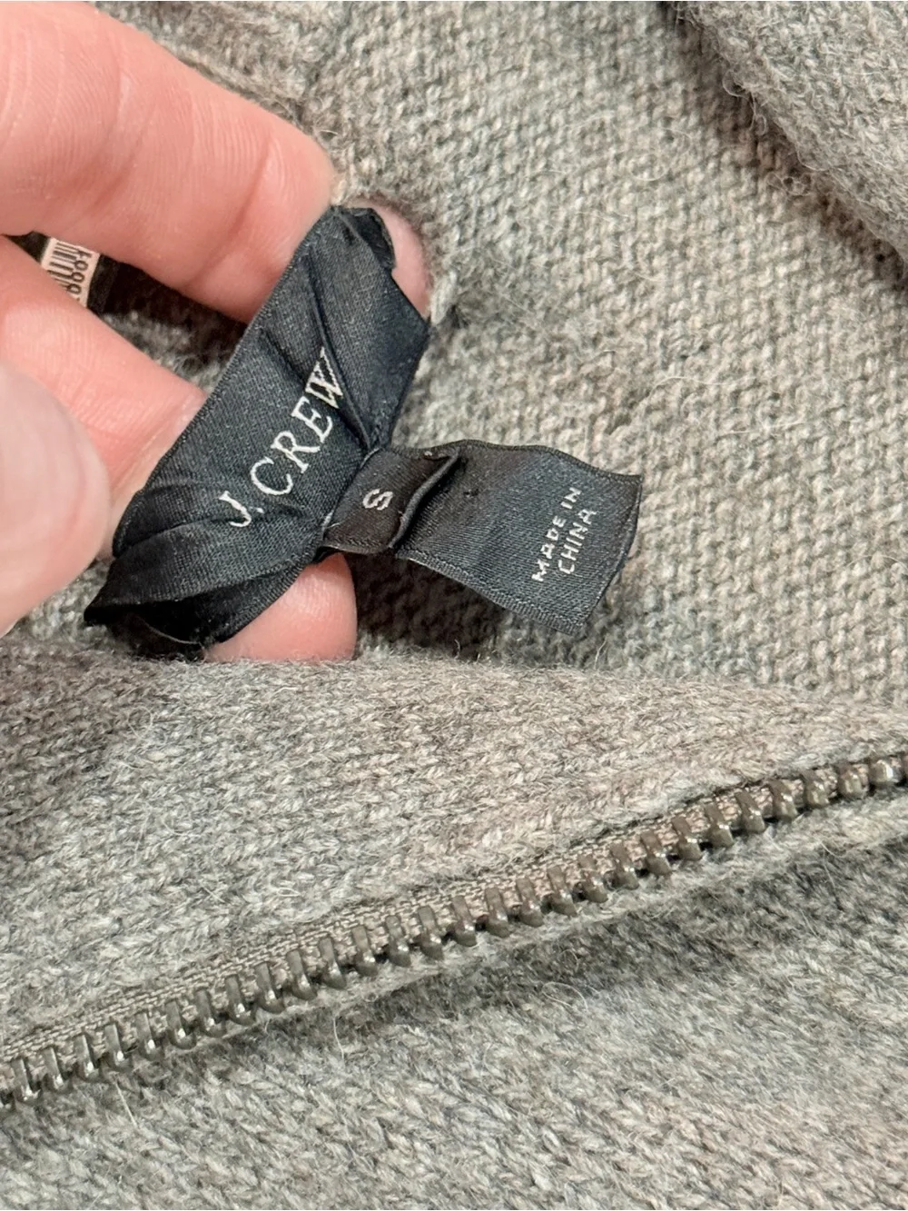 J. Crew Academic Professor Patch Sleeve Quarter Zip Wool Sweater Small